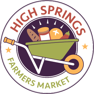 farmersmarket.png farmers market logo. Graphic of green wheel barrow with assorted fresh food inside.