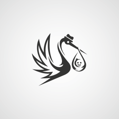 image of a stork carrying a baby